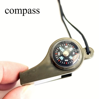 3-in-1 Survival Whistle with Dual Compass Thermometer Outdoor Camping Hiking Emergency Survival Tools Camping Gear
