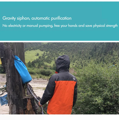 Gravity Water Purifier, Bag Emergency Disaster Relief Outdoor Portable Filter Water Purifier Field Camping Equipment Gravity