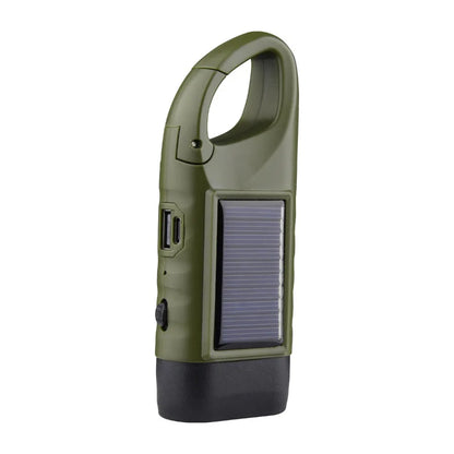 Solar Powered LED Flashlights USB Charging Flashlight Survival Gear for Outdoor Camping Hiking Emergency Torch Light