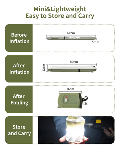 Portable Air Tube Light Foldable LED Soft Light Inflatable USB Solar Charging Waterproof Outdoor Photography Camping Lighting