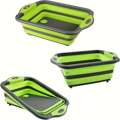1pc Portable space saving basin with built-in sink and storage function - perfect for outdoor camping, travel, and home use