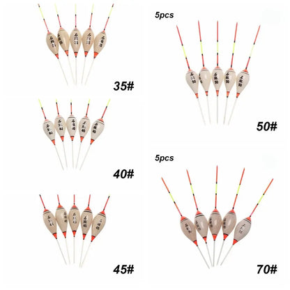 5pcs Fishing Floats Balsa Wood Flotteur Portable Durable Peche Shallow Floating Exquisite Models Accessories