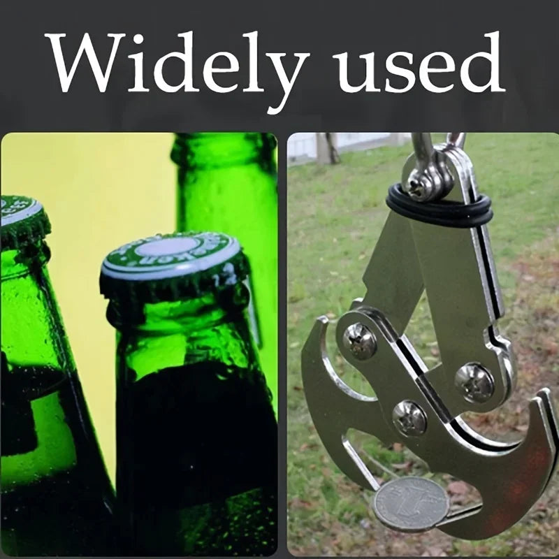Folding Gravity Grab Hook Outdoor Rock Climbing Rescue Claw Survival Mountaineering Hook Tool Multifunctional Stainless Steel