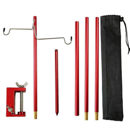 WESTTUNE 4-Section Camping Lantern Stand Aluminum Alloy Detachable Lamp Pole Portable Outdoor Light Holder Folding Lamp Hanger
