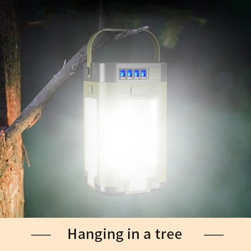Solar Portable Camp Light Camping Lamp Foldable Flashlight Emergency Power Bank Work Floodlight For Outdoor Camping