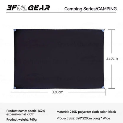 3FUL GEAR 2.0 Beetle 16 Dome Tent 70D Nylon Spherical Tent Breathable Large Space Tunnel Tent With Chimney Mouth Camping Hiking