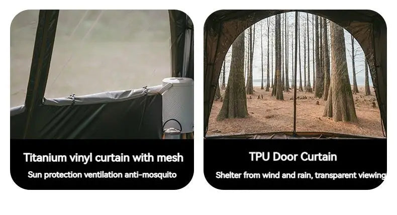 Naturehike Cloud World Awning 4 Persons Tarp Shelter Canopy 10㎡ Camping Large Shade Titanium Vinyl Black UPF50+ Waterproof Tent