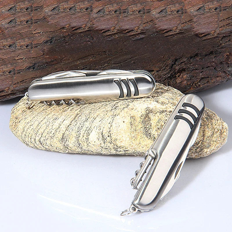 1 Piece Multifunctional Folding Stainless Steel Knife Swiss Army Knife Camping Knife Fruit Knife Barbecue Universal Knife