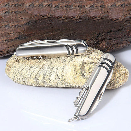 1 Piece Multifunctional Folding Stainless Steel Knife Swiss Army Knife Camping Knife Fruit Knife Barbecue Universal Knife