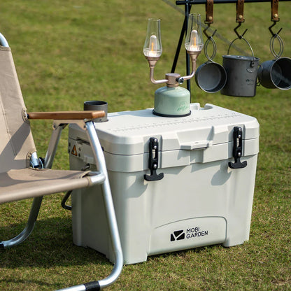 25L Portable Camping Ice Box Cold Storage Cooler White-2