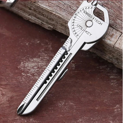 8-in-1 Multi-Tool Keychain for Camping & Survival | Folding Screwdriver, Bottle Opener | Compact Outdoor Utility Pliers with Key