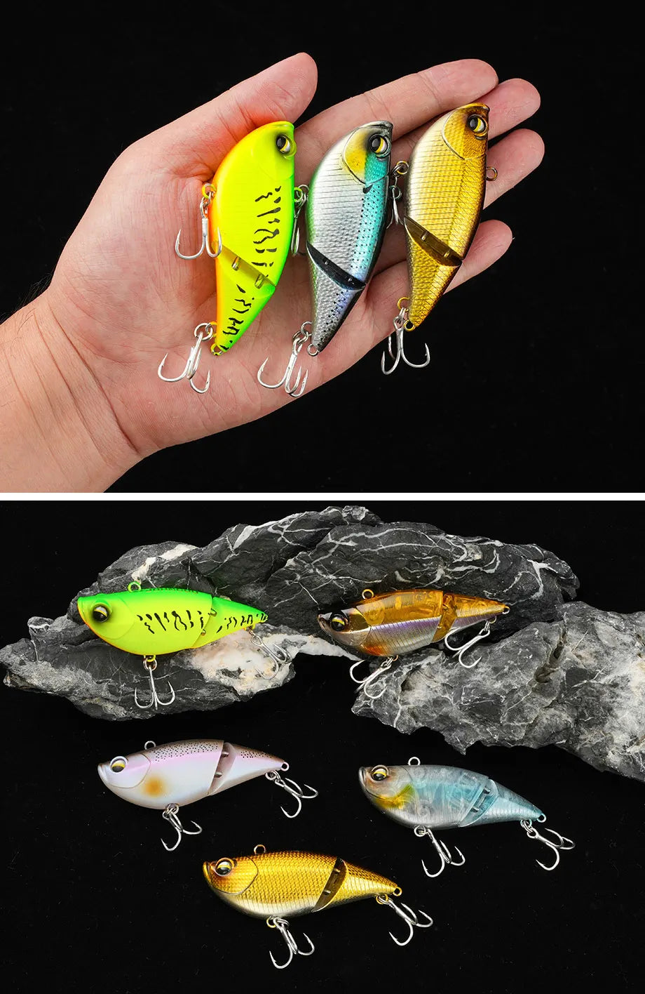 Floating Sinking Baits 2 Sections 8cm Multi Jointed Swimbait VIB Fishing Lures Swimbait for Fishing Pike Bass Fishing Tackle
