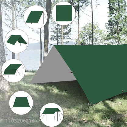 19 Hang Points Tent Tarp Survival Sun Shelter Shade Canopy Outdoor Backpacking Waterproof Camping Awning SunShade4 x4m 4x3m 3x3m