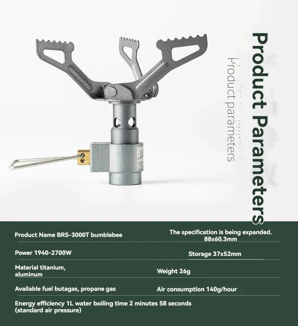 25g Lightweight Mini Gas Cooker Burner Camping Hiking Gas Burner BRS Outdoor Portable Solo Titanium Camping Gas Stove brs-3000t