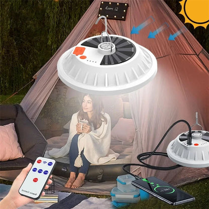 USB Rechargeable LED Solar Camping Light Portable Lanterns 5 Mode Emergency Night Market Light Outdoor Tent Lamp for BBQ Fishing