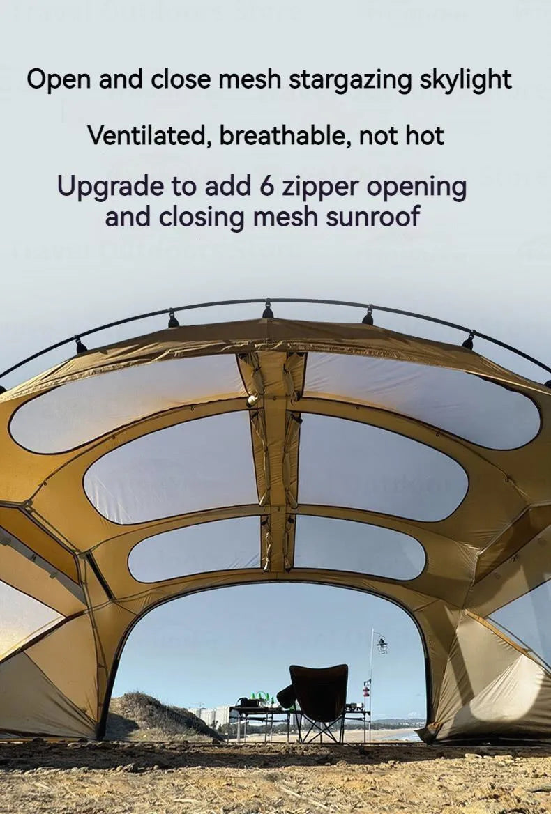 3FUL GEAR 2.0 Beetle 16 Dome Tent 70D Nylon Spherical Tent Breathable Large Space Tunnel Tent With Chimney Mouth Camping Hiking