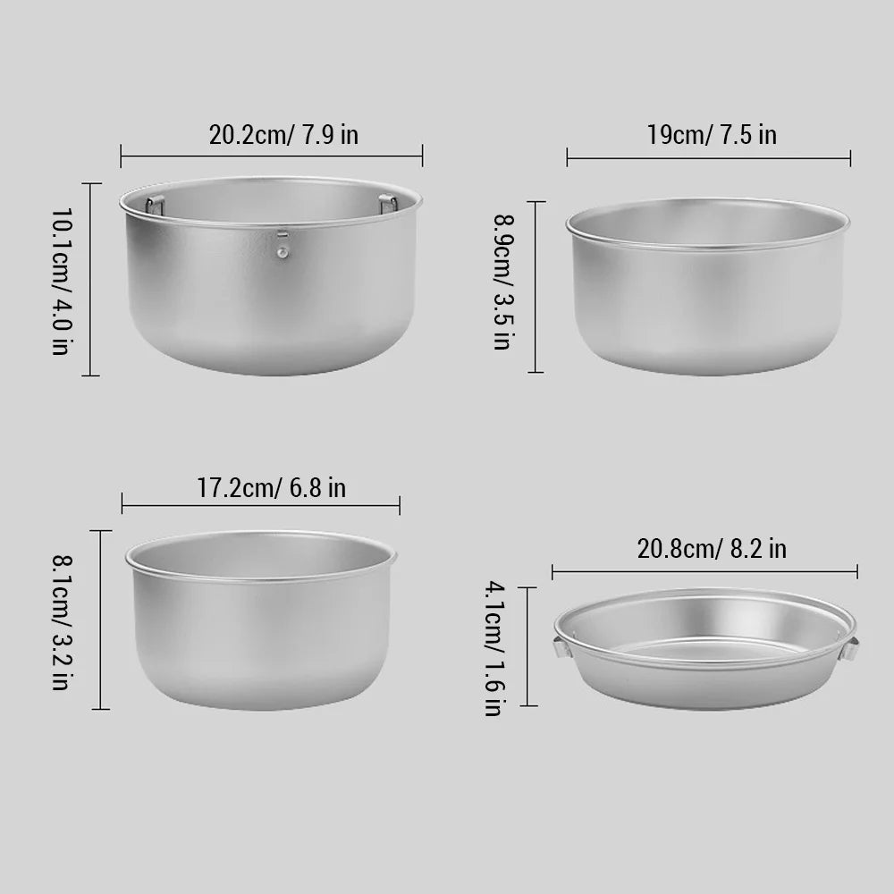 10pcs Camping Stove Kit Camping Pot Pan Stove Set Outdoor Frying Pan Kettle for Outdoor Camping Cooking Backpacking