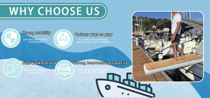 Floating Dock with Carry Bag, Inflatable Platform, Gangway for Lake Sea Water Boat, Floats for Island