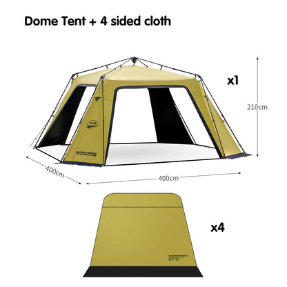 BISINNA 6-8 Persons One-touch Dome Tent Vinyl Coated Canopy Waterpoof Sunshade Shelter for Family Camping Travel Outdoors