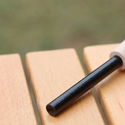 New Outdoor survival flint umbrella rope set, wooden handle magnesium rod multifunctional scraper, outdoor camping fire tool