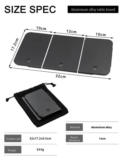 Folding Table Top Aluminum Alloy Table Board Plate Mini Shelf Table Board Felt Lining For Stanley Lunch Box 9.4L Camping Gear