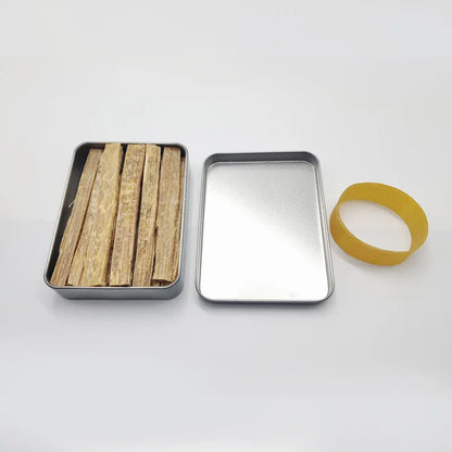 1PCS  Pine Wood Survival Fire Starter Kit with Iron Box - Camping Emergency Ignition Aid  Outdoor for Wilderness Backpacking