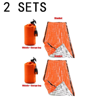 Portable Insulated sleeping bag Waterproof Emergency Survival Outdoor Edc Camping Gear Thermal Sack First Aid Rescue Kit Mylar