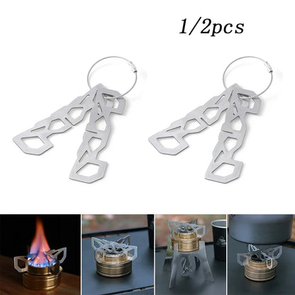1/2pcs Mini Alcohol Stove Cross Stand Stainless Steel Sturdy Cooking Ultra-light Spirit Burner Cross Stand for Outdoor Camping