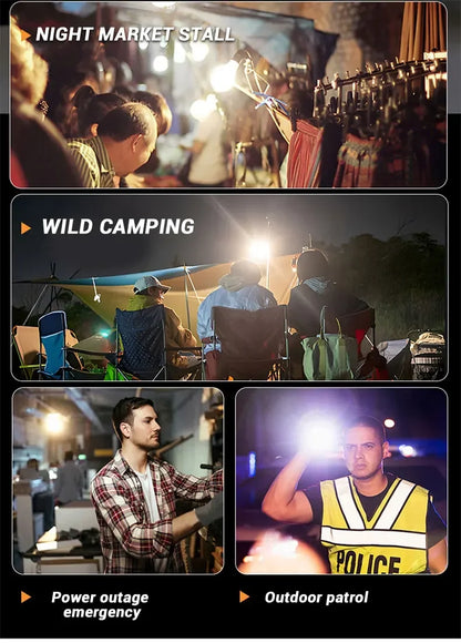 Outdoor Solar Camping Lamp USB Rechargeable Waterproof Lantern with Power Bank for Portable Emergency Tent Hunting Fishing Light