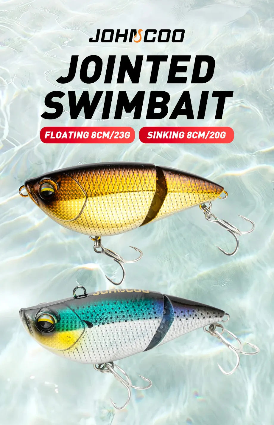 Floating Sinking Baits 2 Sections 8cm Multi Jointed Swimbait VIB Fishing Lures Swimbait for Fishing Pike Bass Fishing Tackle