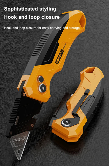WYNNS Heavy Duty Box Cutter Folding Utility Knife Quick Change Blades SK5 Blades Cutting Tool Cutter for Cartons Cardboard Box
