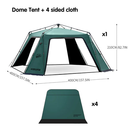 BISINNA 6-8 Persons One-touch Dome Tent Vinyl Coated Canopy Waterpoof Sunshade Shelter for Family Camping Travel Outdoors