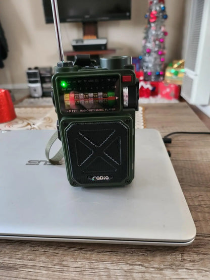 R11 Solar Hand Generator Radio Card Speaker Outdoor Emergency Disaster Prevention Survival Equipment with SOS Alarm Flashlight