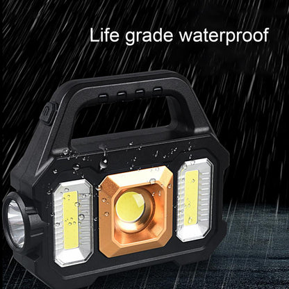 250LM Solar Power Camping Flashlight Waterproof 6 Gears Torch Light Lantern Side USB Hiking Super Bright LED/COB Outdoor Lamp