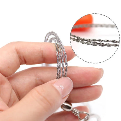 Outdoor Hand Rope Saw Mini Pocket Saw Camping Survival Wire Saw Portable Stainless Steel Wire Saw Camping Parts