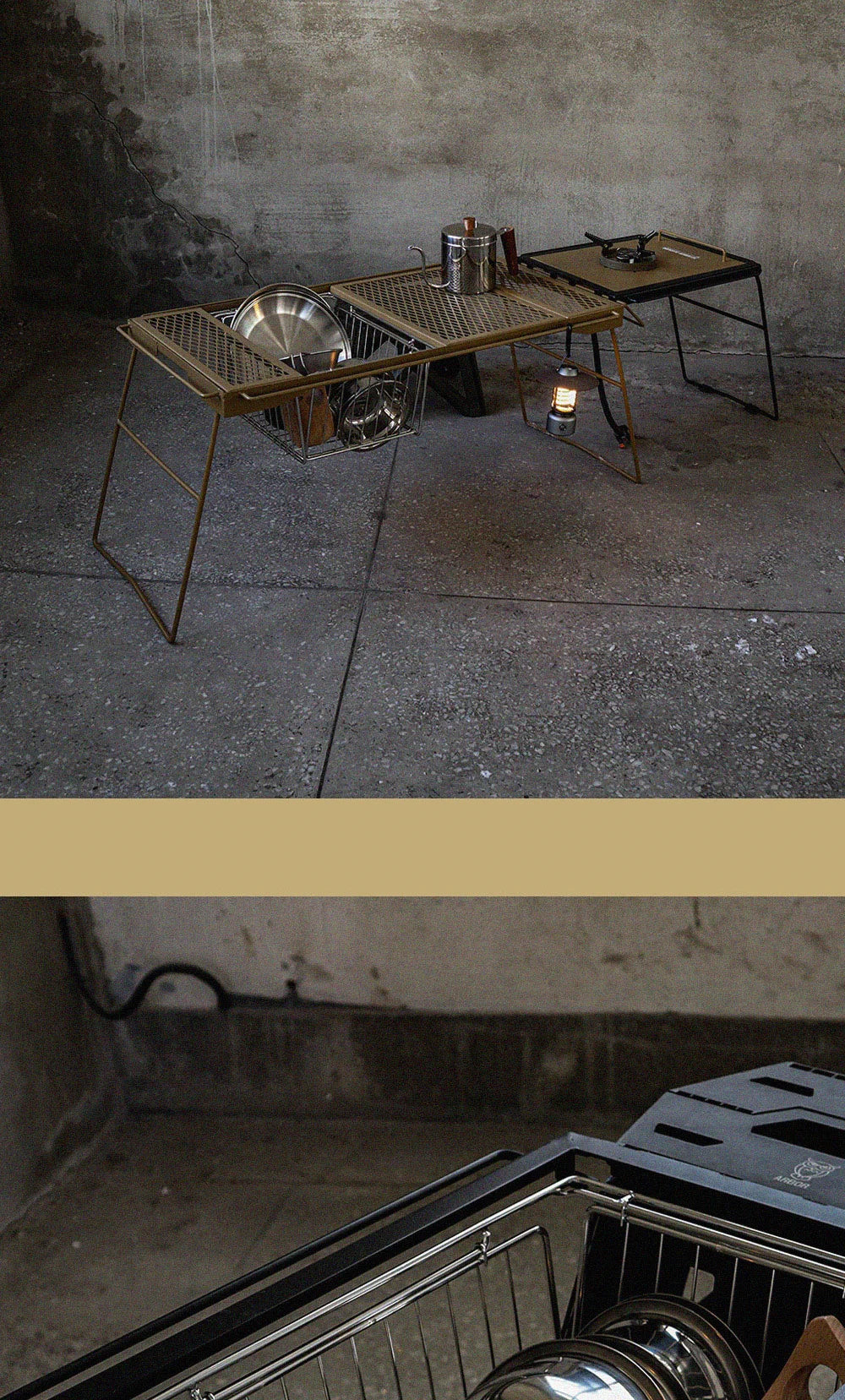 ARBOR FOLDING STAINLESS BASKET WILD CAMPING OUTDOOR