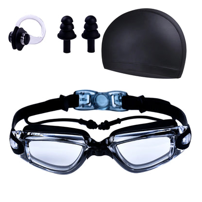 Adult Swimming Goggles Swimming Goggles Waterproof Fog-Proof High-Definition Swimming Goggles Swimming Equipment Cap Suit