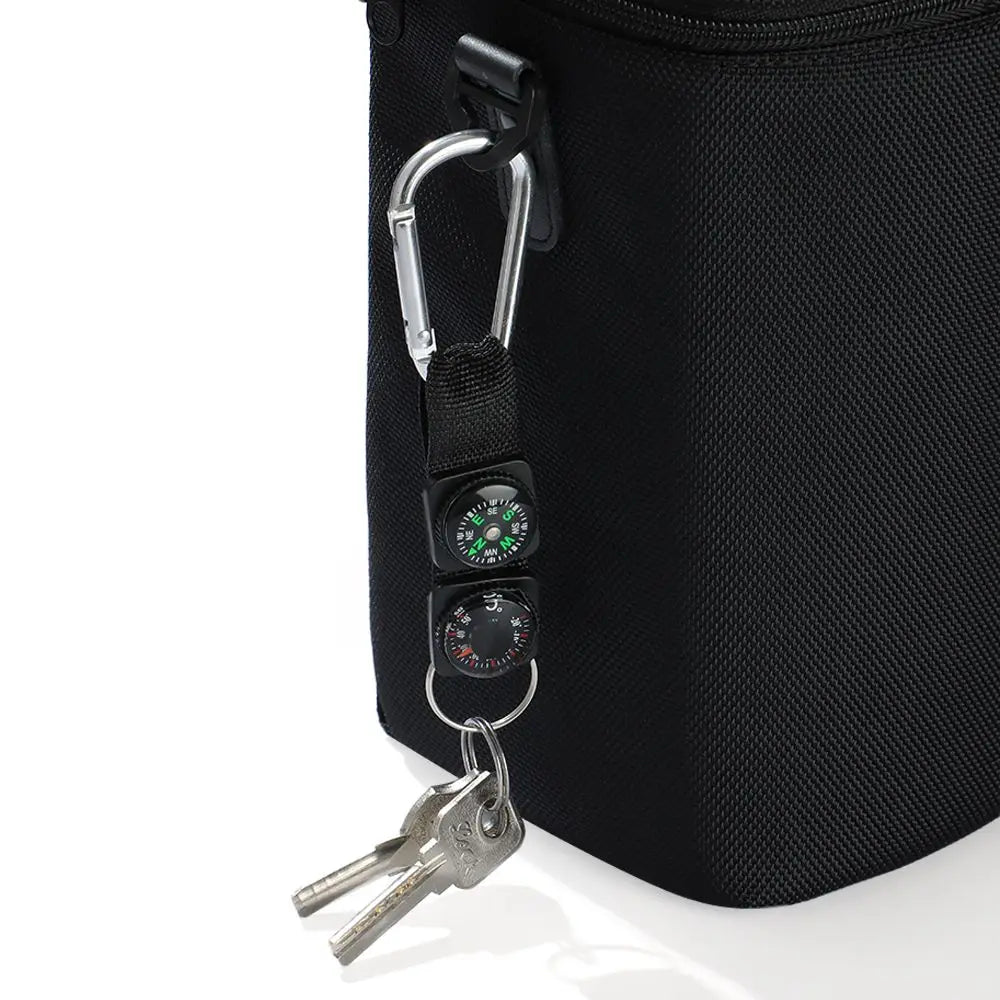 Compass Thermometer Carabiner Outdoor Hiking Tactical Survival Key Ring Belt Multifunction 3 In 1 Camping Climbing Keychain