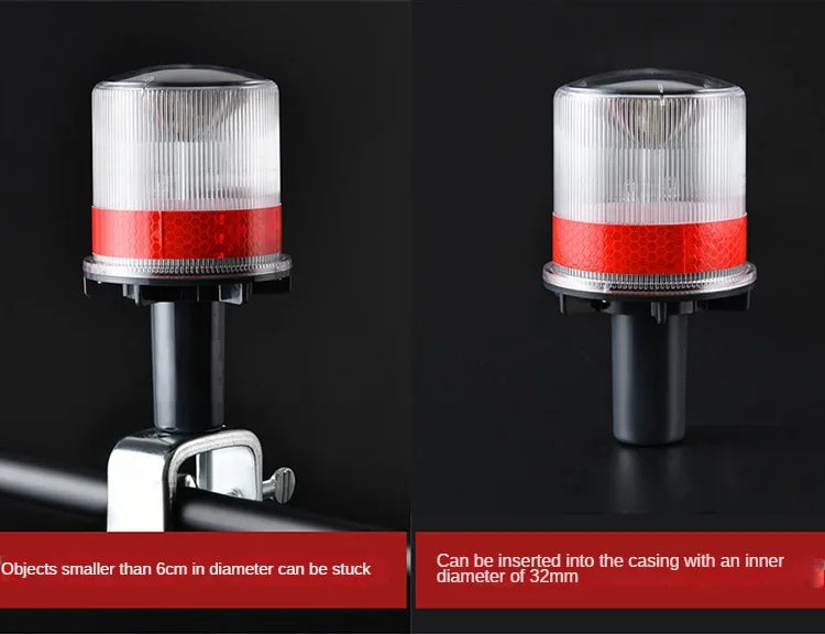 Solar Powered Marine LED Beacon Light Light Controlled Navigation Signal Sailing Warning Light With Portable Detachable bracket