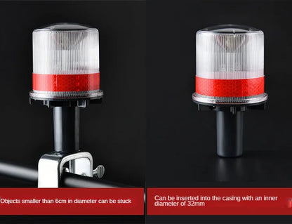 Solar Powered Marine LED Beacon Light Light Controlled Navigation Signal Sailing Warning Light With Portable Detachable bracket