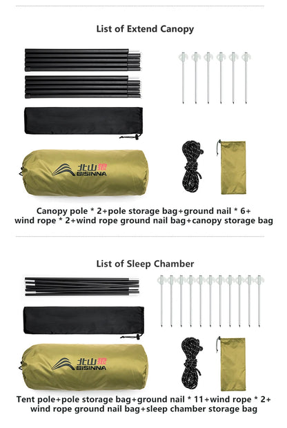 BISINNA 6-8 Persons One-touch Dome Tent Vinyl Coated Canopy Waterpoof Sunshade Shelter for Family Camping Travel Outdoors