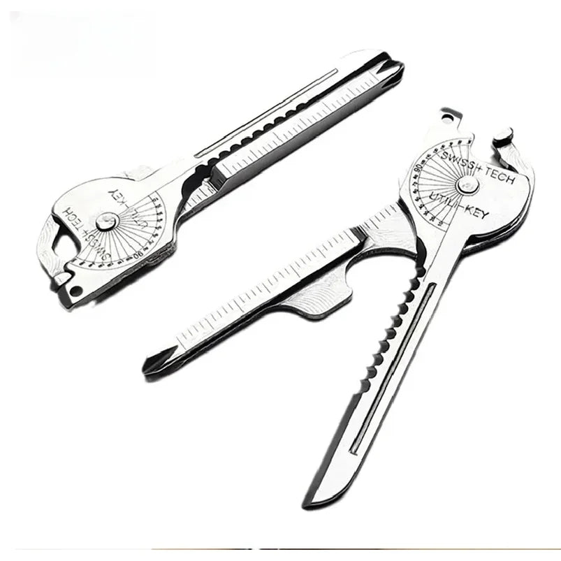 8-in-1 Multi-Tool Keychain for Camping & Survival | Folding Screwdriver, Bottle Opener | Compact Outdoor Utility Pliers with Key