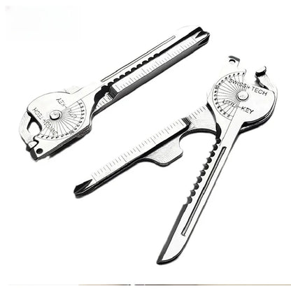 8-in-1 Multi-Tool Keychain for Camping & Survival | Folding Screwdriver, Bottle Opener | Compact Outdoor Utility Pliers with Key