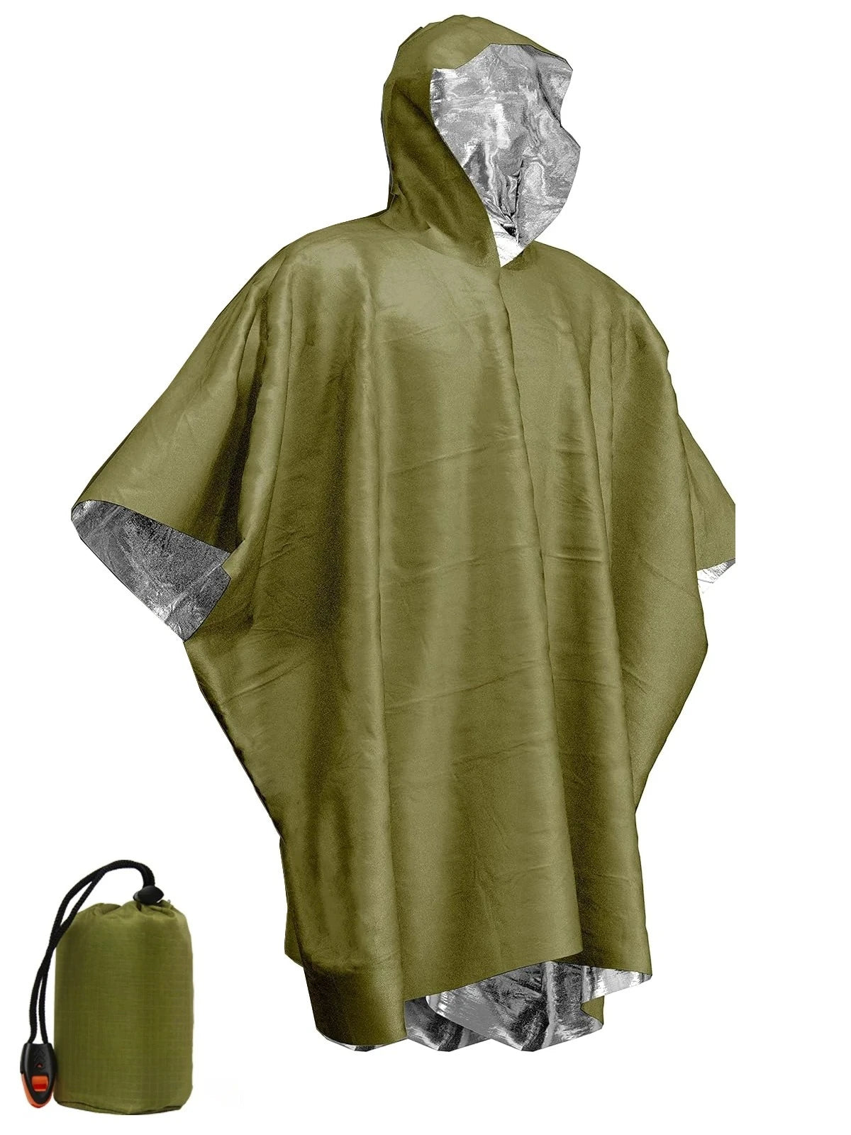 Emergency Rain Poncho Thermal Blanket Poncho Weather Proof Outdoor Survival Camping Gear Survival Gadgets Emergency Supplies