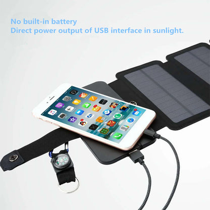 Portable Folding Outdoor Solar Panel Charger 5V 2.1A USB Output Devices Camp Hiking Backpack Travel Power Supply For Smartphones