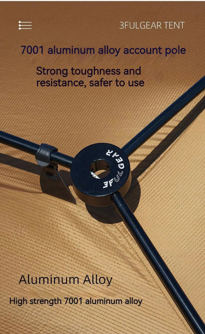 3FUL GEAR 2.0 Beetle 16 Dome Tent 70D Nylon Spherical Tent Breathable Large Space Tunnel Tent With Chimney Mouth Camping Hiking