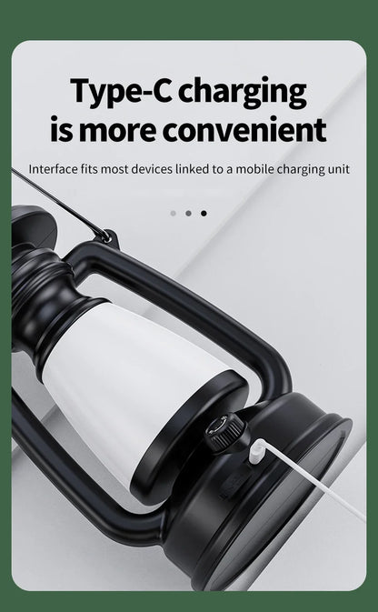 USB Rechargeable/Solar Charging Camping Light Portable Camping Lanterns 3 Lighting Modes Dimming Outdoor Hanging Tent Light