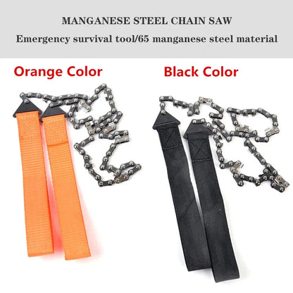 Portable Survival Chain Saw Emergency Camping Hiking Climbing Tools Manual Chain Saw Tool Bag Outdoor Hand Zipper Saw Kit
