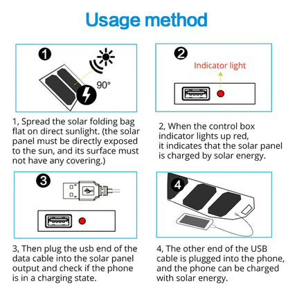 Portable Folding Outdoor Solar Panel Charger 5V 2.1A USB Output Devices Camp Hiking Backpack Travel Power Supply For Smartphones