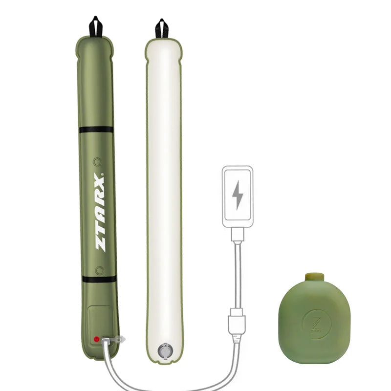 Portable Air Tube Light Foldable LED Soft Light Inflatable USB Solar Charging Waterproof Outdoor Photography Camping Lighting